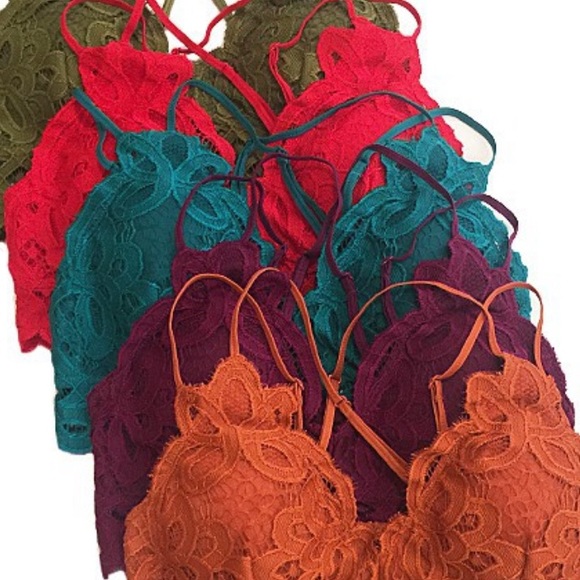 Turquoise Adjustable Double Strap Lace Bralette - Picture 6 of 7